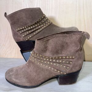 Jessica Simpson Clauds Mink Split Suede Studded Ankle Boots Women's 9M